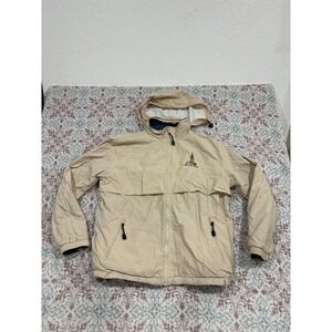 Princess Cruises British Isles Windbreaker Jacket Tan Fleece Lined Hooded Small
